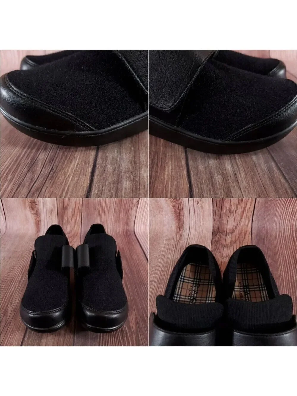 Traq by Alegria Womens Size 41 US 10.5-11 Qwik Cozy Black Slip On Walking Shoes